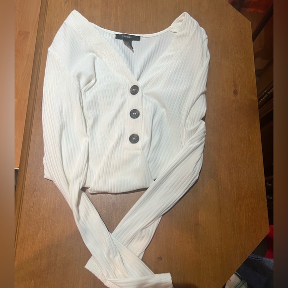 White bodysuit with brown buttons - Picture 4 of 12
